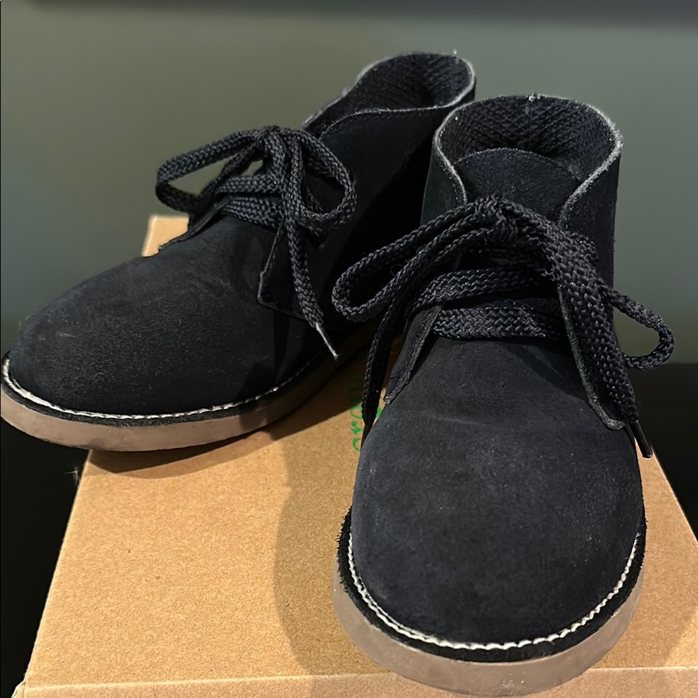 J Crew Calvert boots in suede navy blue, size K2 lace-up ankle boots